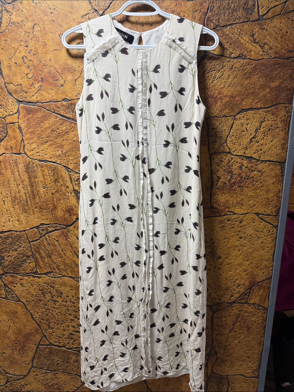 Thakoon Cream Maxi Dress with Black Tulip Print # 8